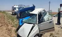 تصادف دو دستگاه خودرو (پراید و نیسان) درجاده روستای حصار شهرستان کبودراهنگ  