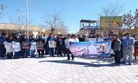  تجمع اعتراضی پرسنل شبکه بهداشت و درمان شهرستان کبودراهنگ در محکومیت رژیم صهیونیستی غاصب
